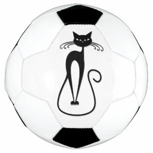Balón De Fútbol Whimsical Skinny Black Cat