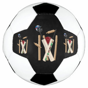 Balón De Fútbol Wickets, Bats Y Balas De Cricket