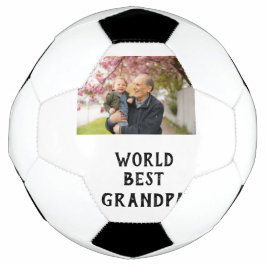 Balón De Fútbol World best Grandpa photo name father's day grandpa