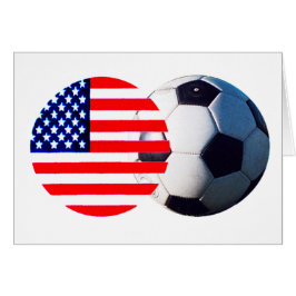 Balón de fútbol y bandera de Estados Unidos el Zaz