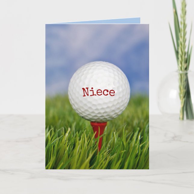 Balón de golf en juego para la tarjeta de cumpleañ (Anverso)