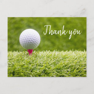 Balón de golf en la carta Gracias tarjeta