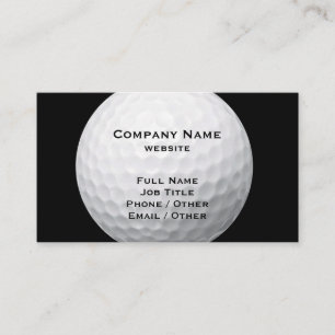 Balón de golf en tarjeta de visita negra