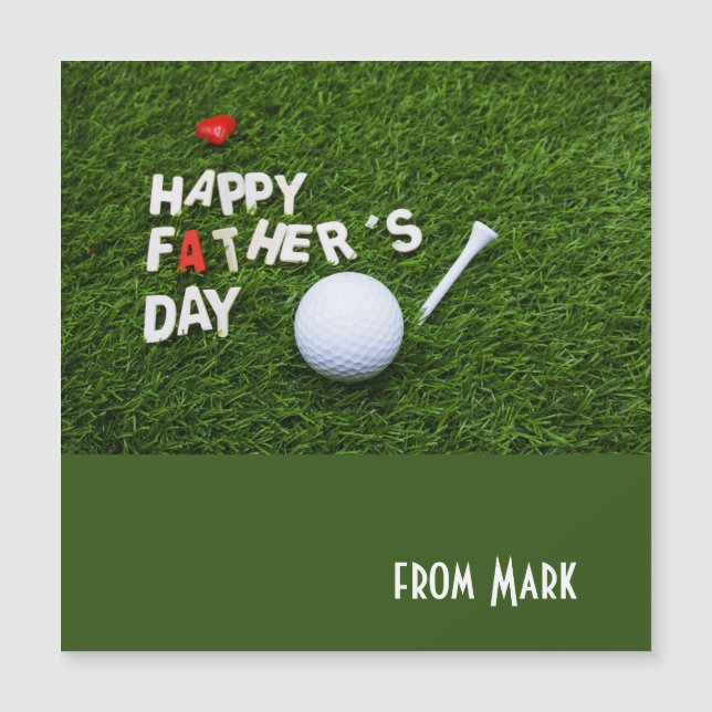 Balón de golf y el día feliz del padre para el pap (Anverso)