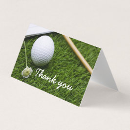 Balón de golf y flor Gracias tarjeta plegable