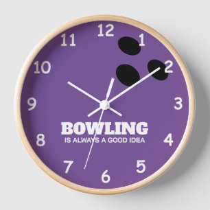 Balón morado de bolas de madera reloj de pared red