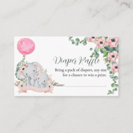 Balón rosa Mamá bebé Tarjetas de rifa para pañales