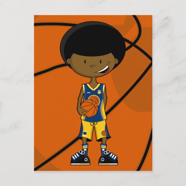 Baloncestista con tarjeta postal africana (Anverso)