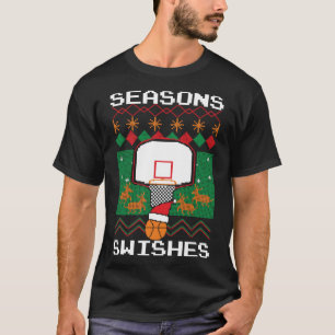 Baloncestista Navidades feos suéter Seasons S