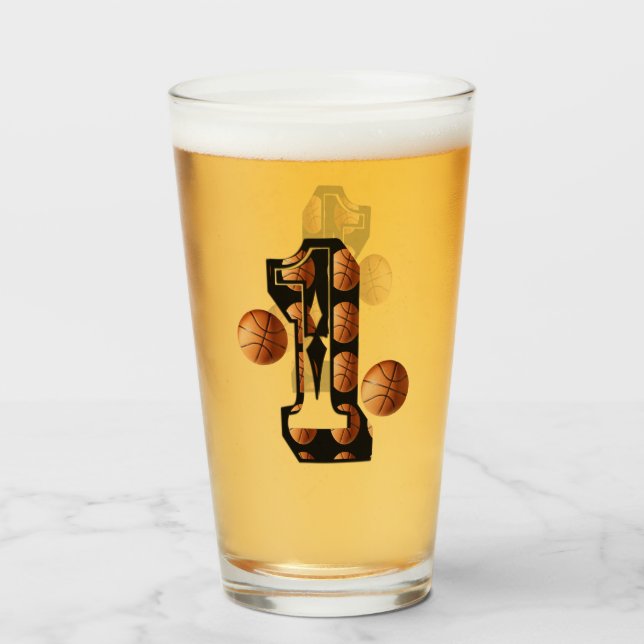 Baloncestistas Número Uno Con Baloncesto (Anverso (lleno))