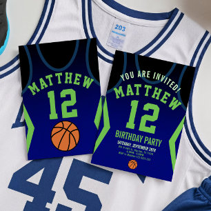 Baloncesto 12 Invitación de cumpleaños