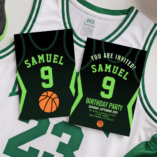 Baloncesto 9 Invitación de cumpleaños