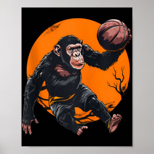 Baloncesto Arte Animal Baloncesto Amante de Mono