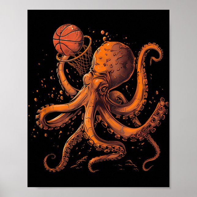 Baloncesto Arte Animal Octopus Baloncesto Lover Dr (Frente)