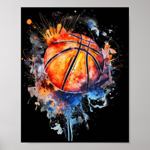 Baloncesto arte Baloncesto Hoop Colorful Water