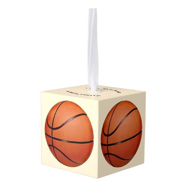 Baloncesto Baloncesto Diseño Cubo Ornamento (Reverso en perspectiva)