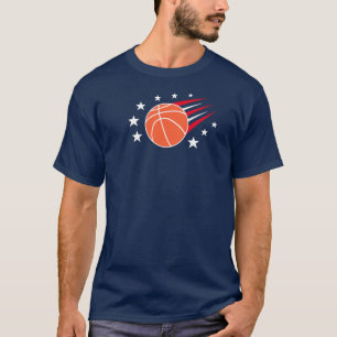 Baloncesto con camiseta de patrón estadounidense