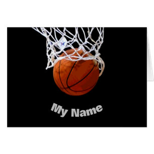 Baloncesto con tarjeta de nombre
