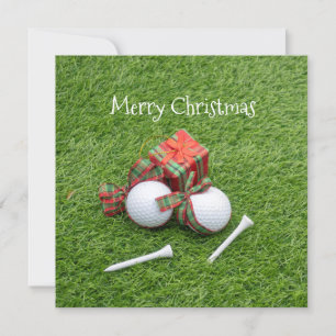 Baloncesto de golf con tee y regalo para Navidades
