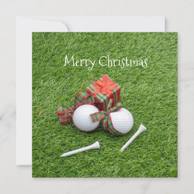 Baloncesto de golf con tee y regalo para Navidades (Anverso)