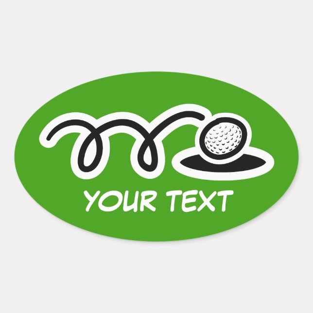 Baloncesto de golf grandes pegatinas con texto de  (Anverso)