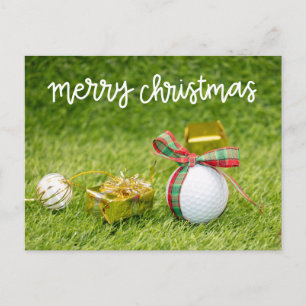 Baloncesto de golf para Feliz Navidad a la postal