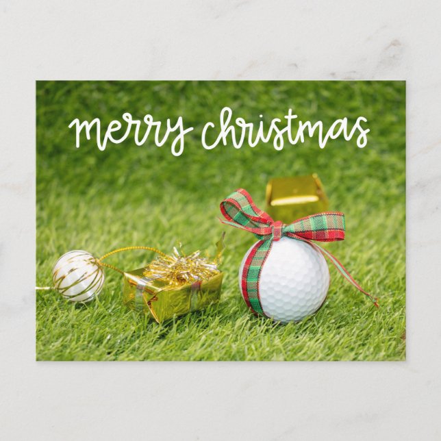 Baloncesto de golf para Feliz Navidad a la postal  (Anverso)