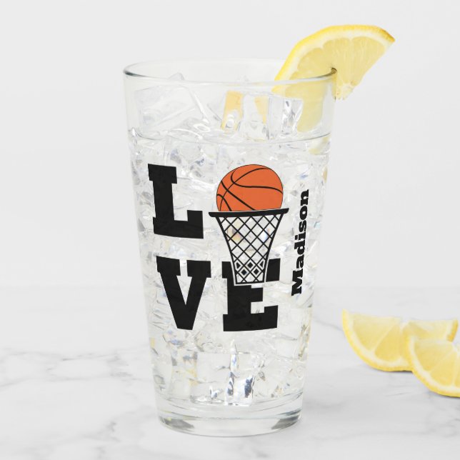 Baloncesto de Nombre Personalizado Amor (Reverso (hielo))