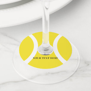 Baloncesto de tenis amarillo Etiquetas de vino de 