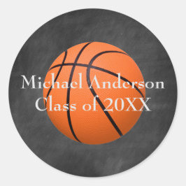 Baloncesto en Chalkboard - Pegatina de graduación