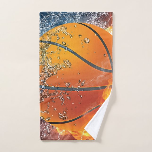 Baloncesto en llamas (Toalla de mano)