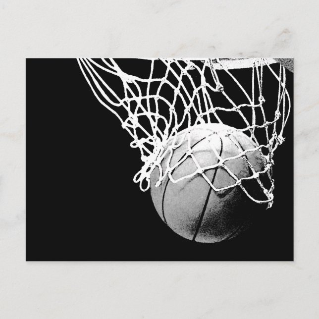 Baloncesto en sombras cierra tarjetas postales ver (Anverso)