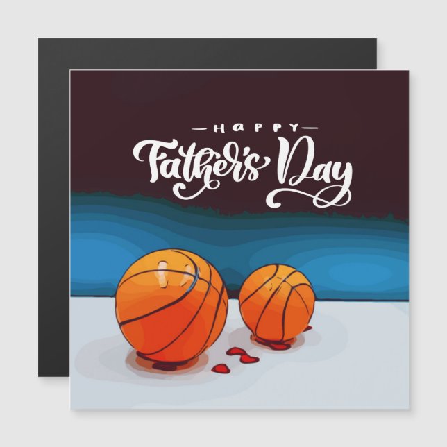 Baloncesto feliz día del padre con bolas (Anverso/Reverso)