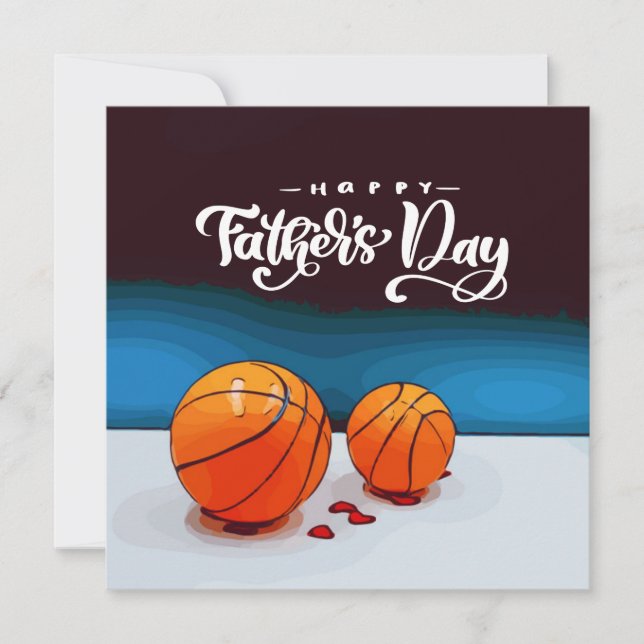 Baloncesto feliz día del padre con dos bolas de pa (Anverso)