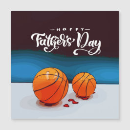 Baloncesto feliz día del padre con dos bolas de pa