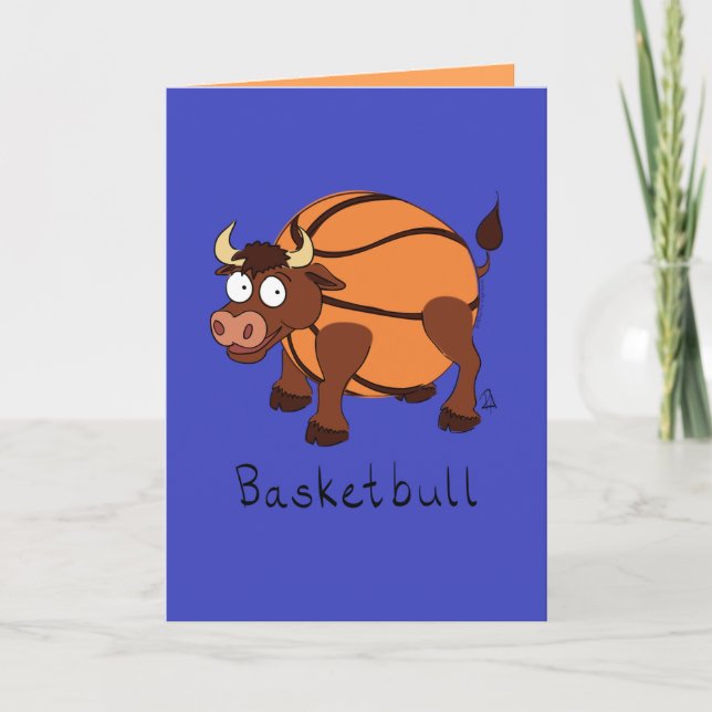 Baloncesto - Funny Tarjeta Bull de Baloncesto (Anverso)