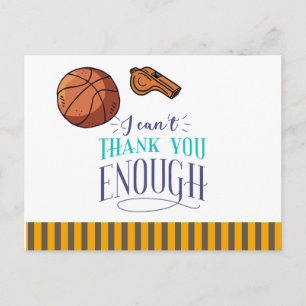 Baloncesto gracias entrenador postal