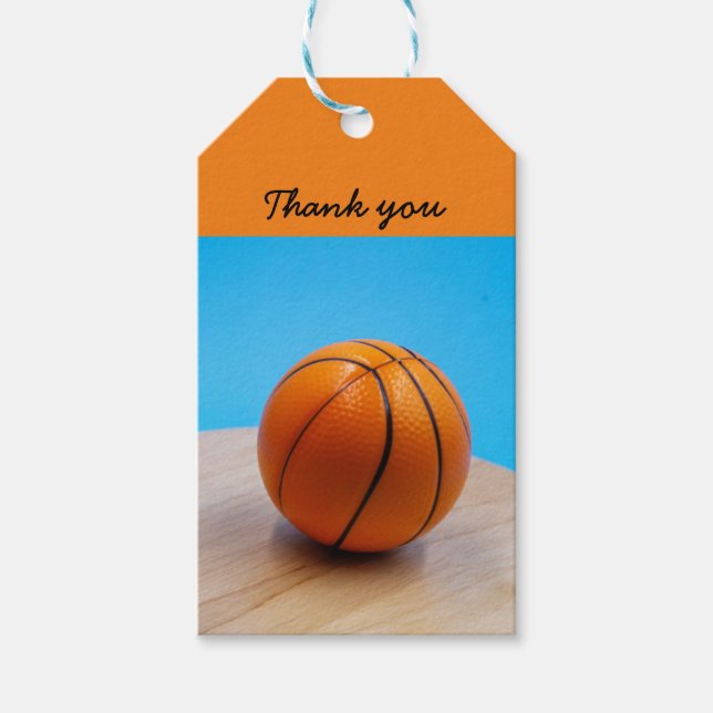 Baloncesto gracias etiqueta de regalo (Anverso)