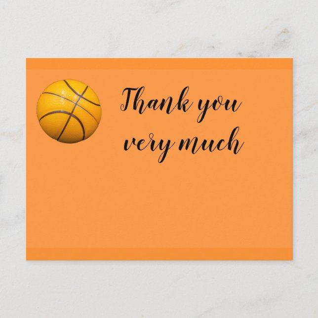 Baloncesto Gracias tarjeta con baloncesto (Anverso)