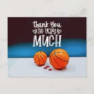 Baloncesto Gracias tarjeta con baloncesto