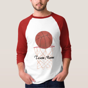 Baloncesto haciendo la canasta, camisetas de Team 