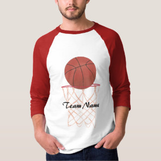 Baloncesto haciendo la canasta, camisetas de Team