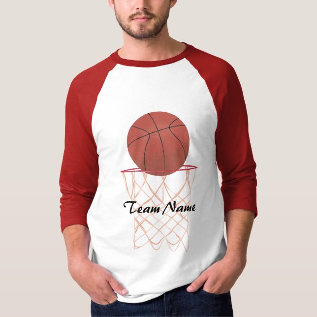 Baloncesto haciendo la canasta, camisetas de Team  (Anverso)