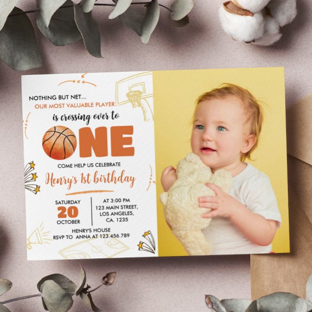 Baloncesto Invitación de cumpleaños 1 Fiesta depor (Subido por el creador)
