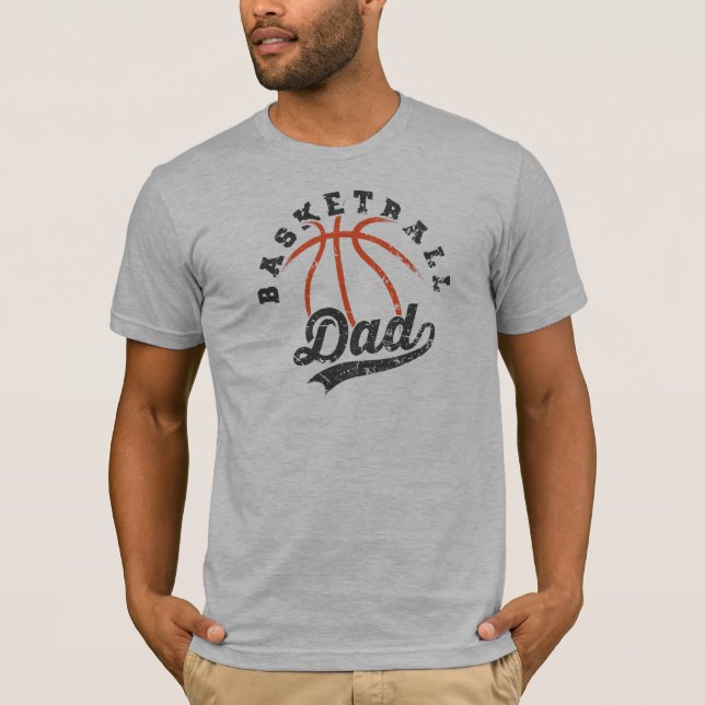 Baloncesto Papá Retro Texto Diseño 2 Camiseta (Anverso)