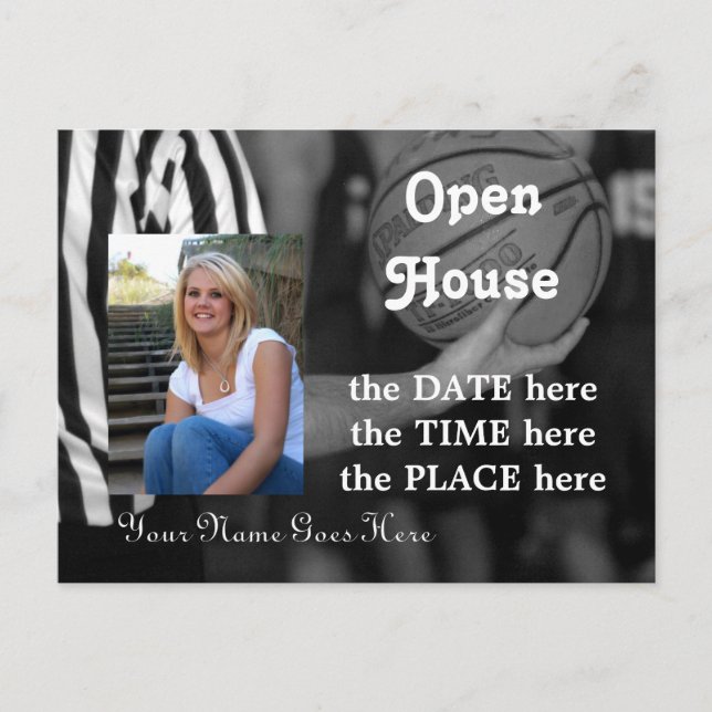 baloncesto, postal de casa abierta (Anverso)