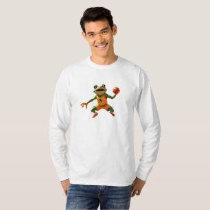 Baloncesto Rana hombres camiseta blanca de manga l
