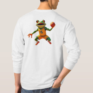 Baloncesto Rana hombres camiseta blanca de manga l