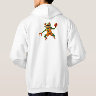Baloncesto Rana hombres sudadera blanca encapuchad