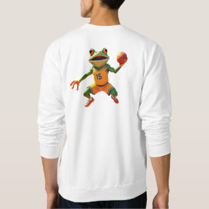 Baloncesto Rana hombres sudadera blanca espalda